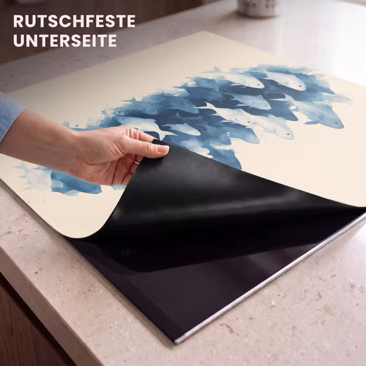 Herdabdeckplatte - Fische - Minimalistisch - Blau — 6
