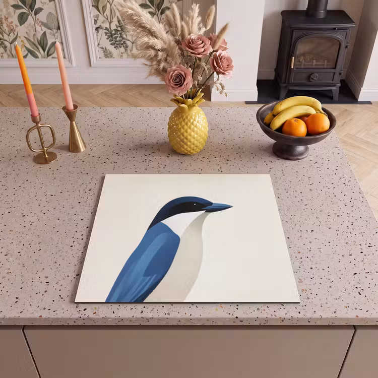 Herdabdeckplatte - Illustration - Blau - Vogel — 3