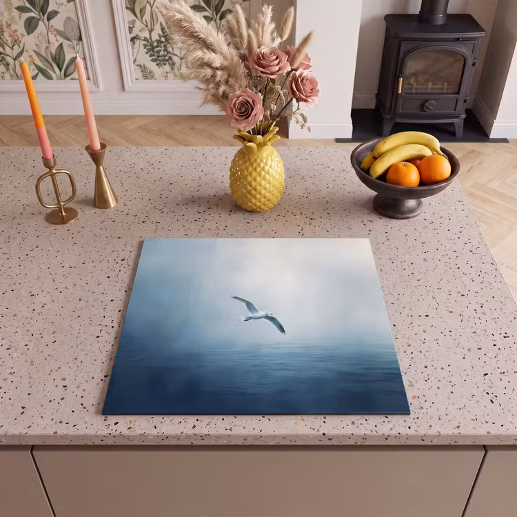 Herdabdeckplatte - Möwe - Weiß - Meer - Neblig — 3