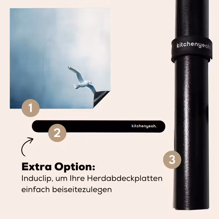 Herdabdeckplatte - Möwe - Weiß - Meer - Neblig — 8