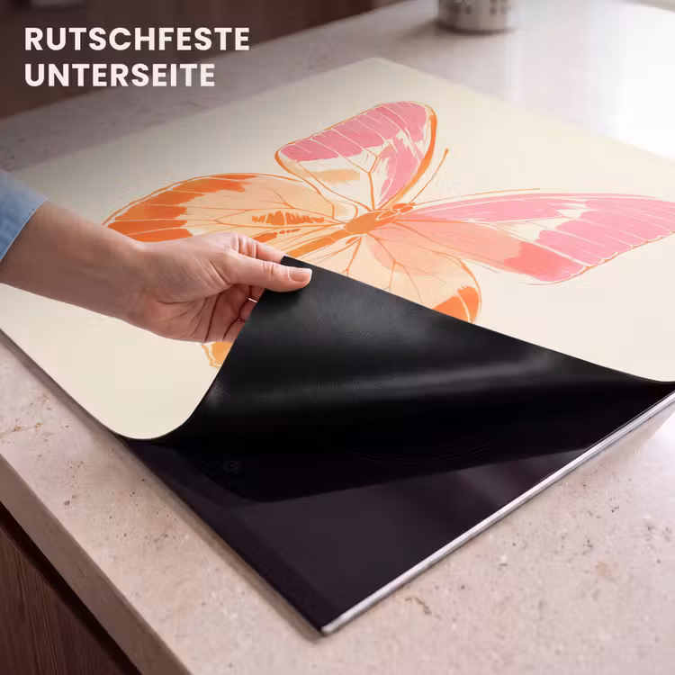 Herdabdeckplatte - Orange - Schmetterling - Minimalistisch — 6