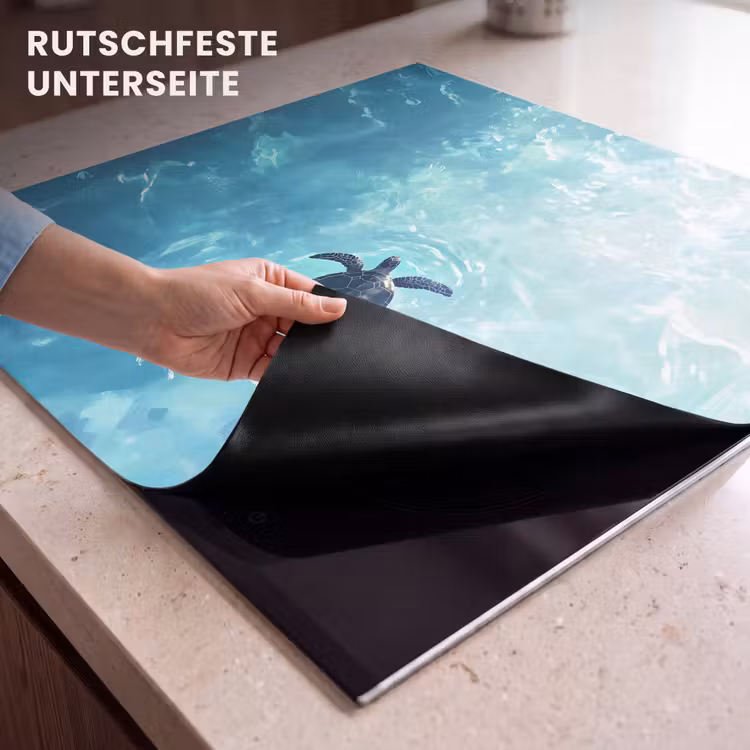 Herdabdeckplatte - Schildkröte - Meer - Blau - Glitzern — 6