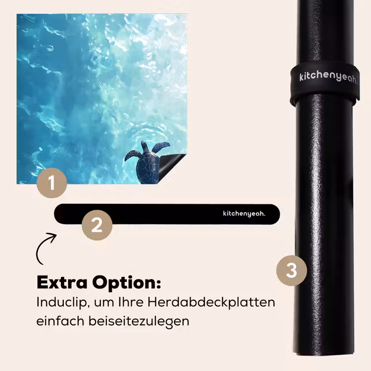 Herdabdeckplatte - Schildkröte - Meer - Blau - Glitzern — 8