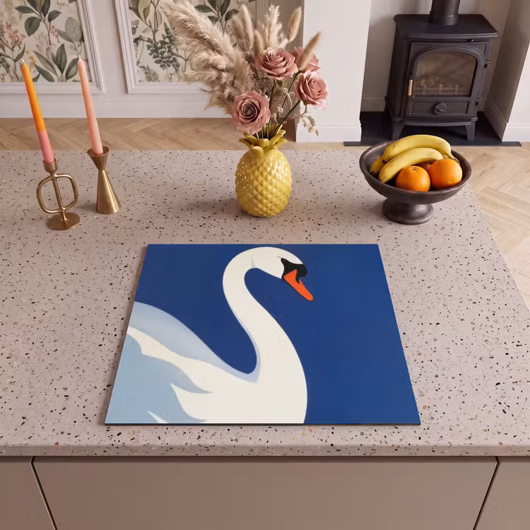 Herdabdeckplatte - Schwan - Weiß - Schnabel - Illustration — 3