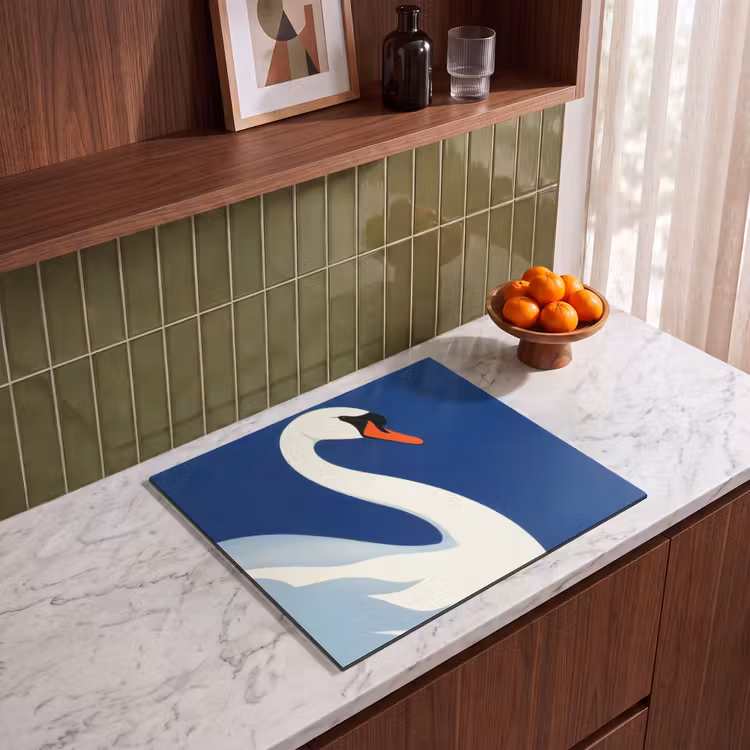 Herdabdeckplatte - Schwan - Weiß - Schnabel - Illustration — 4