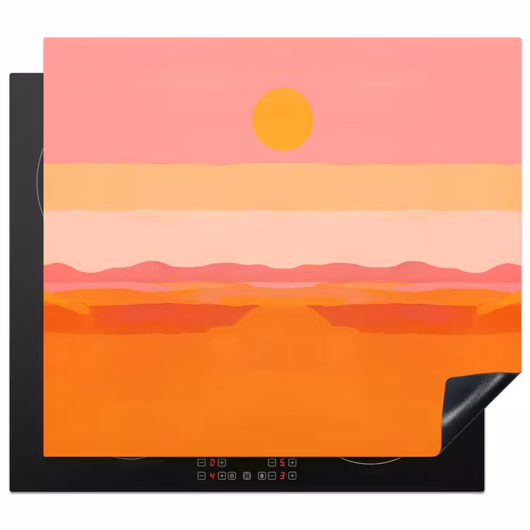 Herdabdeckplatte - Sonne - Abstrakt - Landschaft - Orange — 1