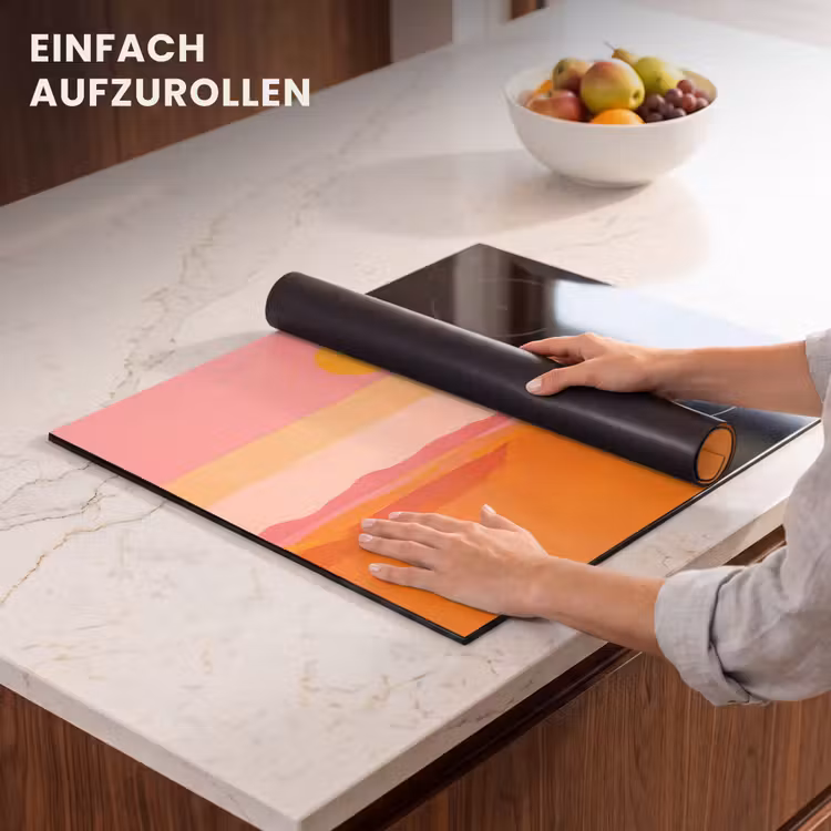 Herdabdeckplatte - Sonne - Abstrakt - Landschaft - Orange — 7