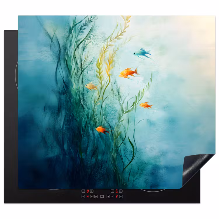 Herdabdeckplatte - Wasserpflanzen - Fische - Farbenfroh - Wasser — 1