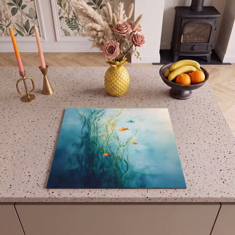 Herdabdeckplatte - Wasserpflanzen - Fische - Farbenfroh - Wasser — 3