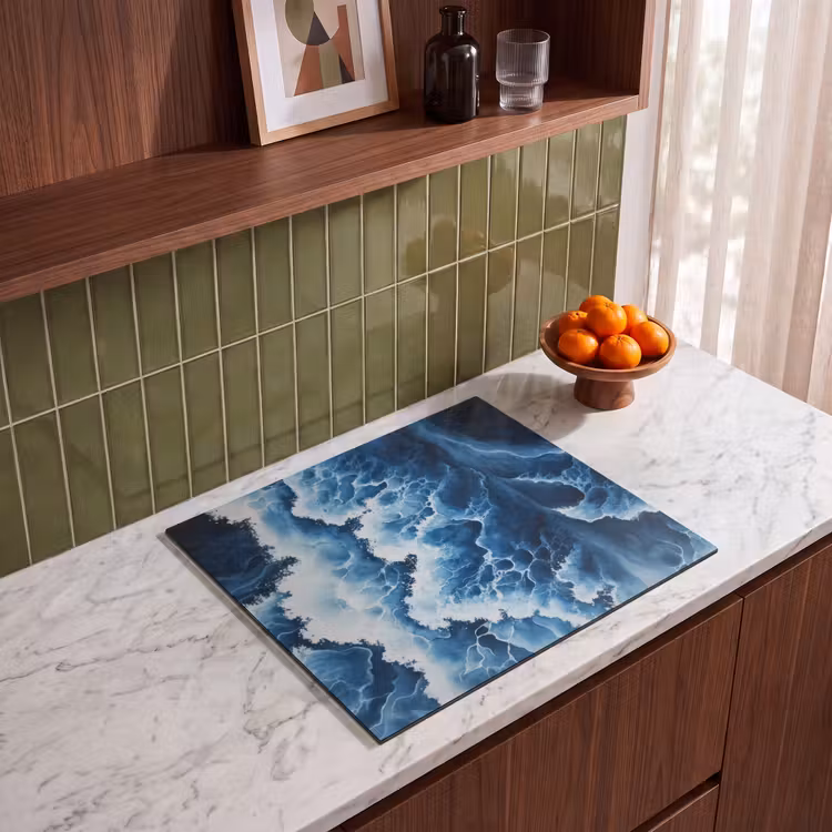 Herdabdeckplatte - Wellen - Blau - Schaumstoff — 4