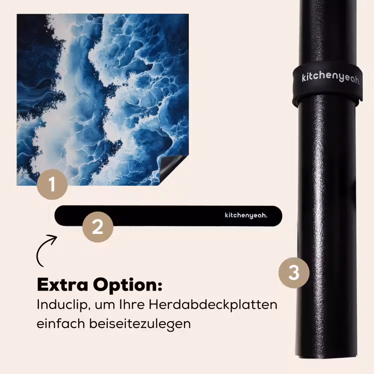 Herdabdeckplatte - Wellen - Blau - Schaumstoff — 8