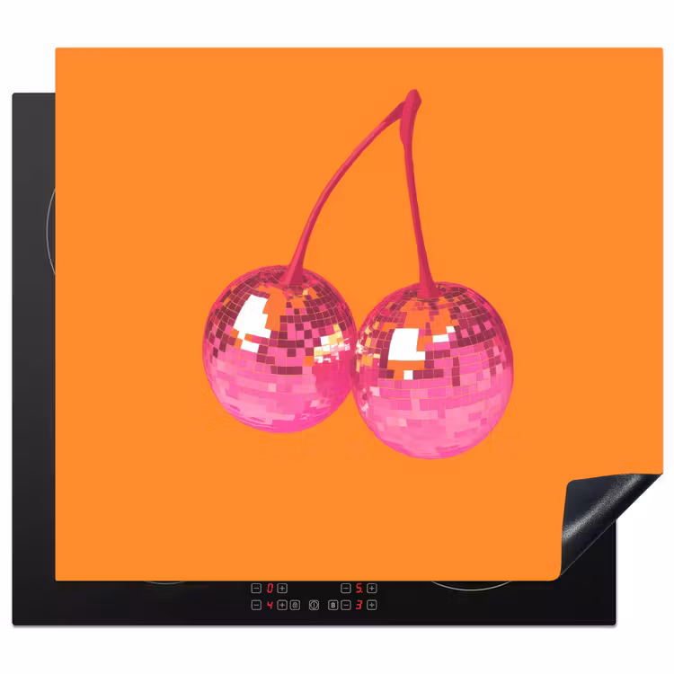 Herdabdeckplatte - Discokugeln - Kirsche - Spiegel - Rosa — 1
