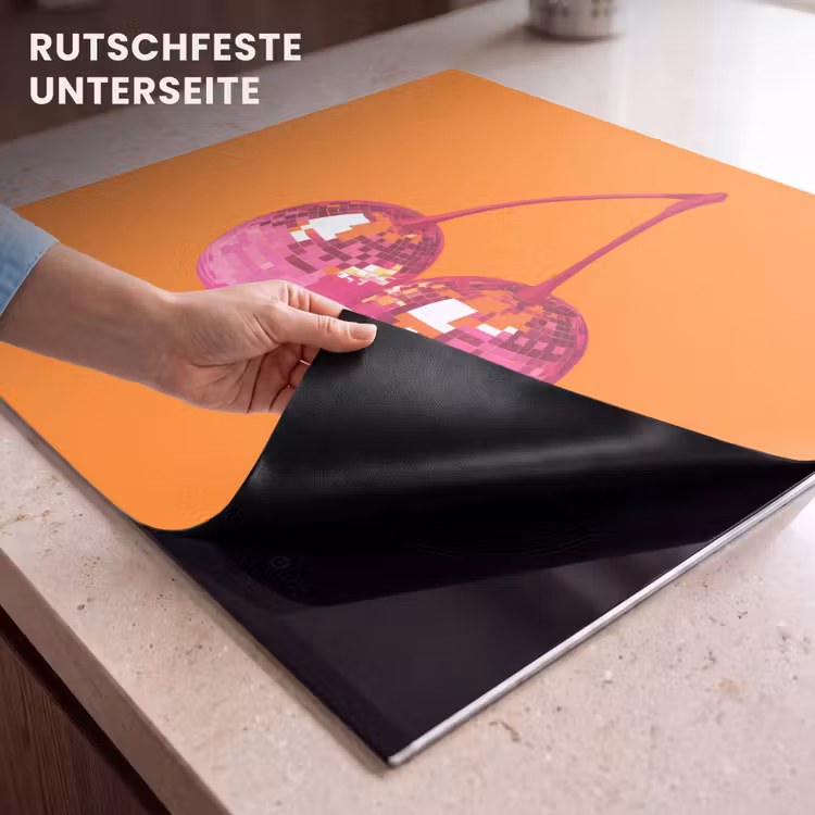 Herdabdeckplatte - Discokugeln - Kirsche - Spiegel - Rosa — 6