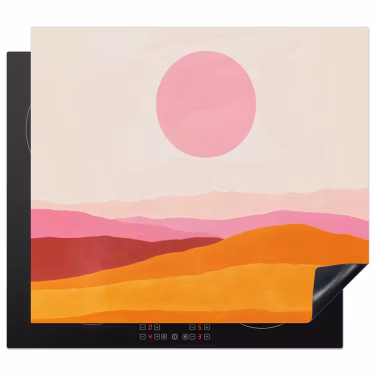 Herdabdeckplatte - Hügel - Orange - Sonne - Abstrakt — 1