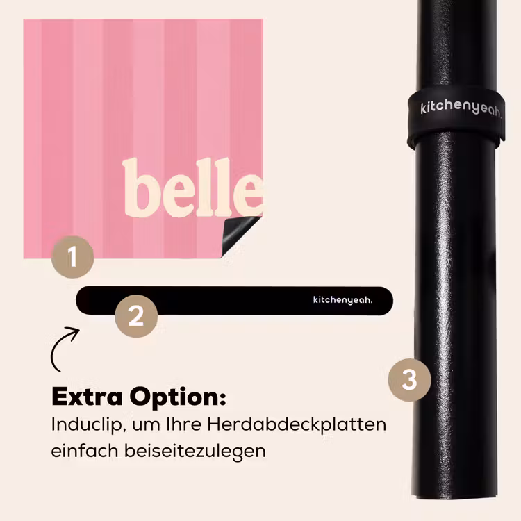 Herdabdeckplatte - Rosa - Gestreift - Belle — 8