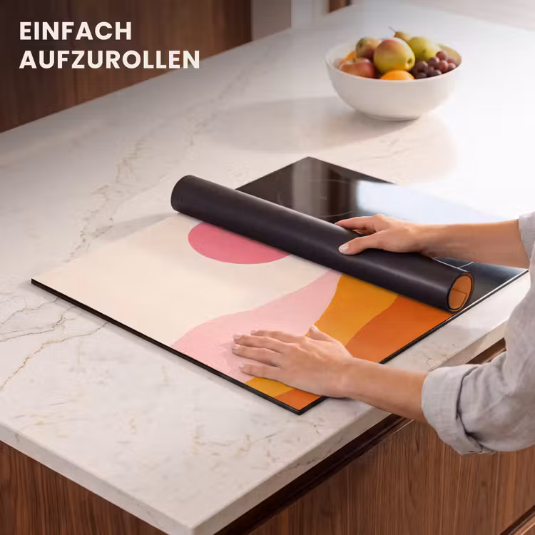 Herdabdeckplatte - Sonne - Hügel - Abstrakt - Rosa — 7