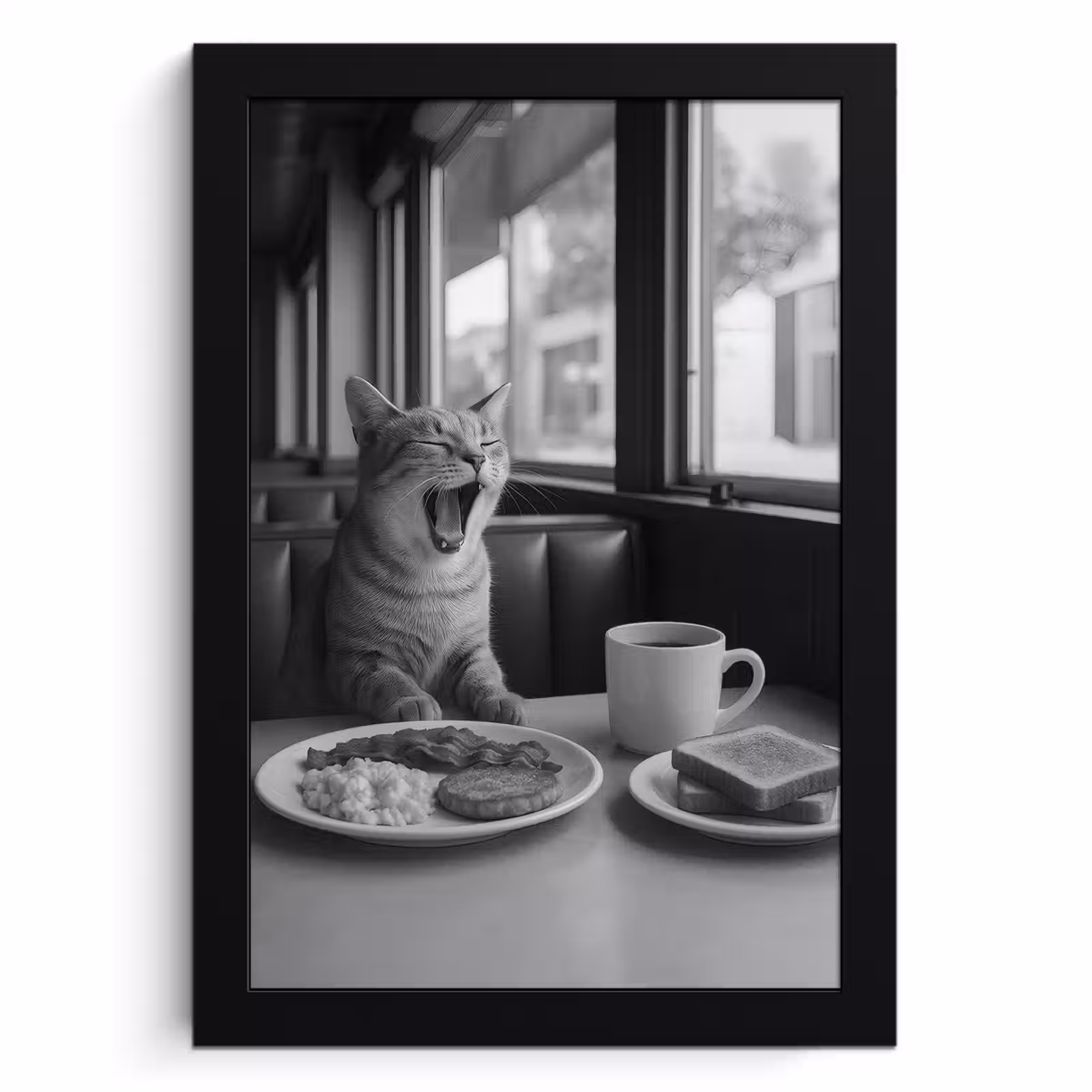 Bilder mit Rahmen - Katze - Kaffee - Brot - Schwarz — 1