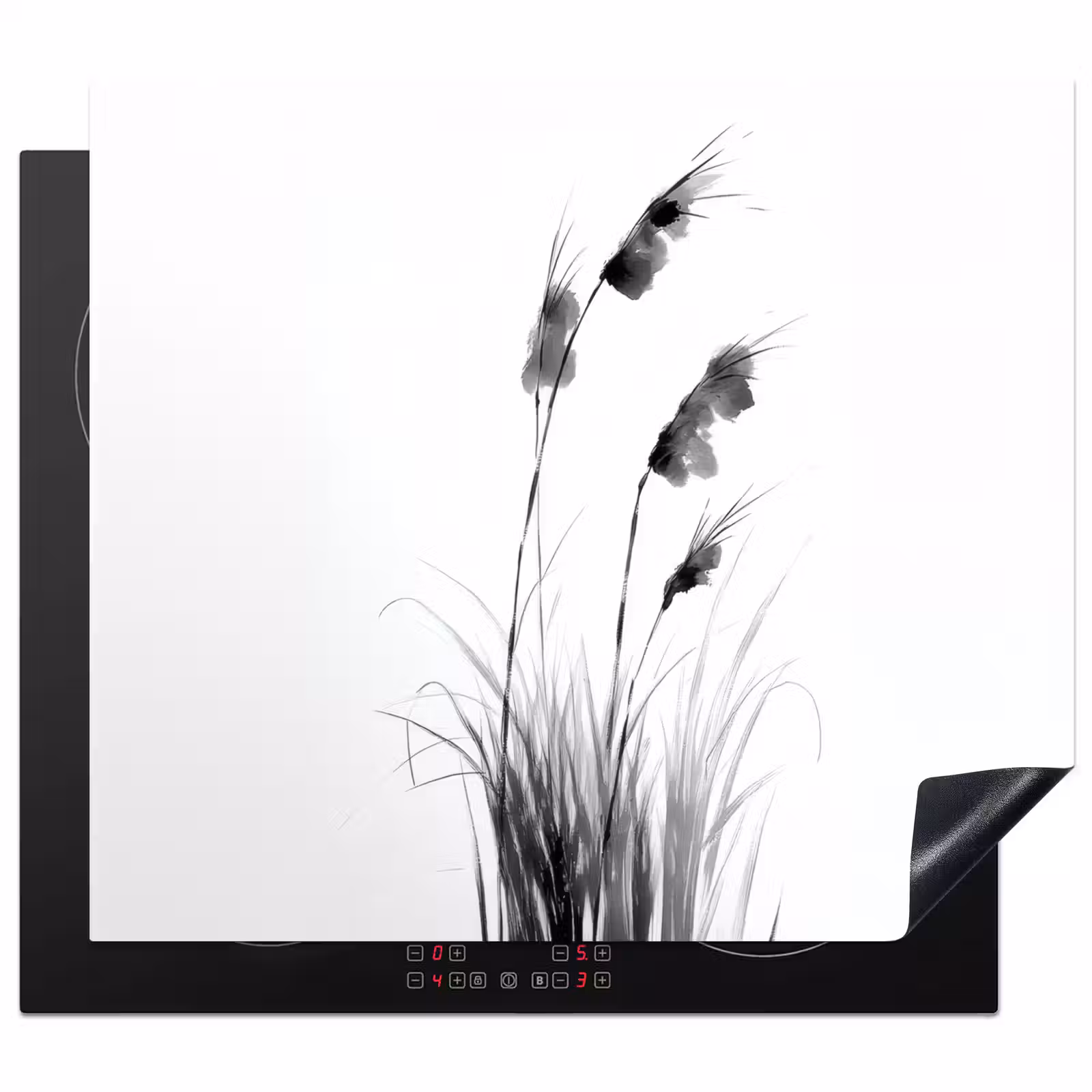 Herdabdeckplatte - Minimalistisch - Stängel - Weiß — 1