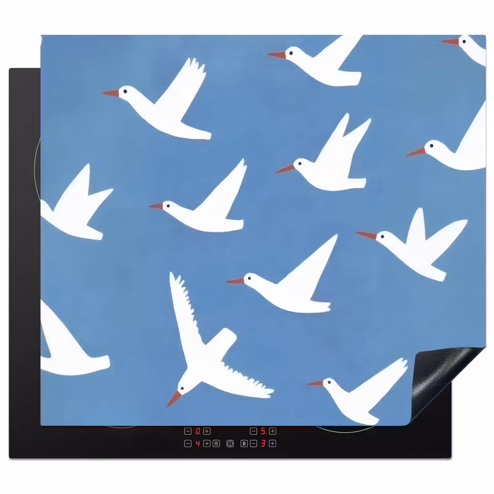Herdabdeckplatte - Vögel - Weiß - Muster — 1