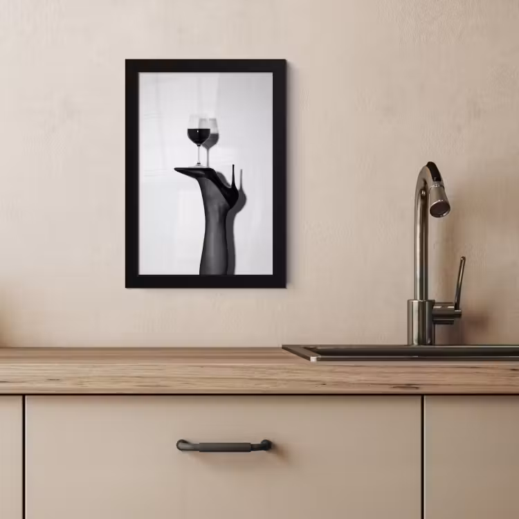 Bilder mit Rahmen - Absatz - Wein - Minimalistisch - Schwarz — 4