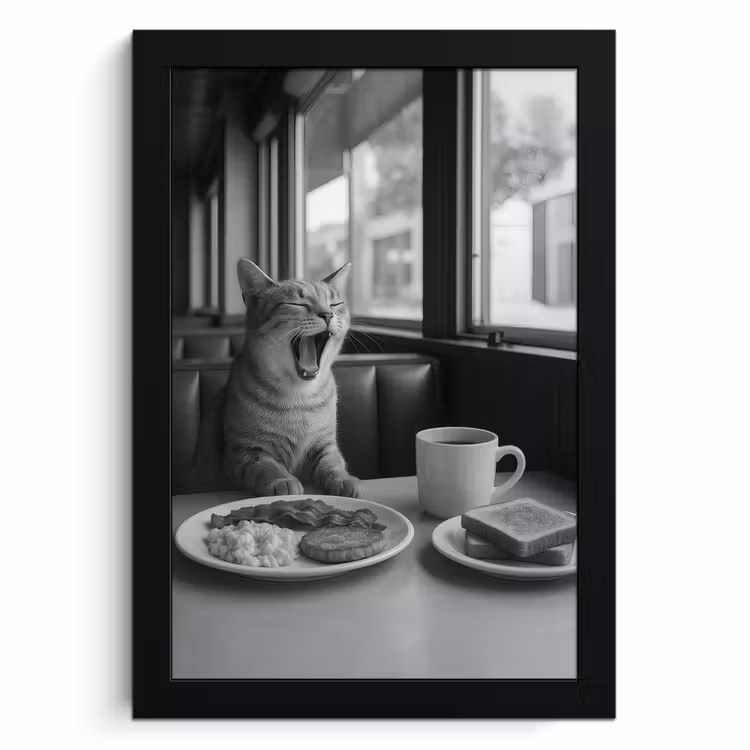 Bilder mit Rahmen - Katze - Kaffee - Brot - Schwarz — 1