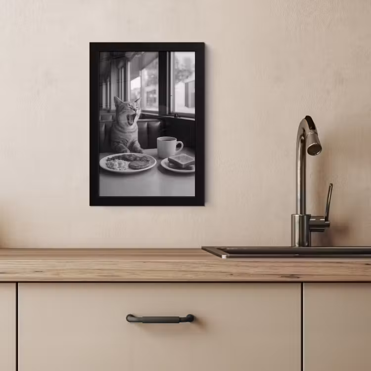 Bilder mit Rahmen - Katze - Kaffee - Brot - Schwarz — 4