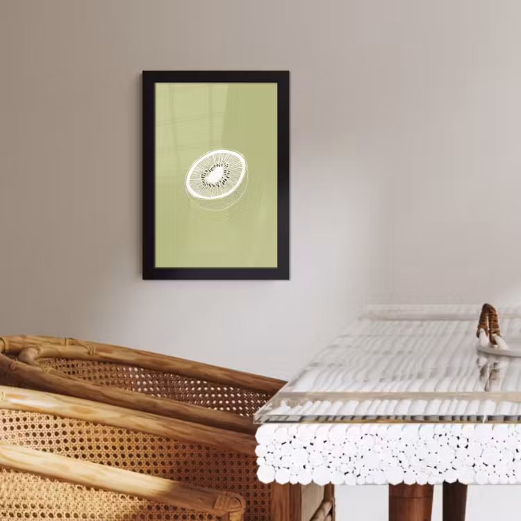 Bilder mit Rahmen - Kiwi - Strichzeichnung - Minimalistisch - Grün — 2
