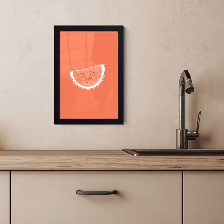 Bilder mit Rahmen - Wassermelone - Linien - Korallenrot — 4