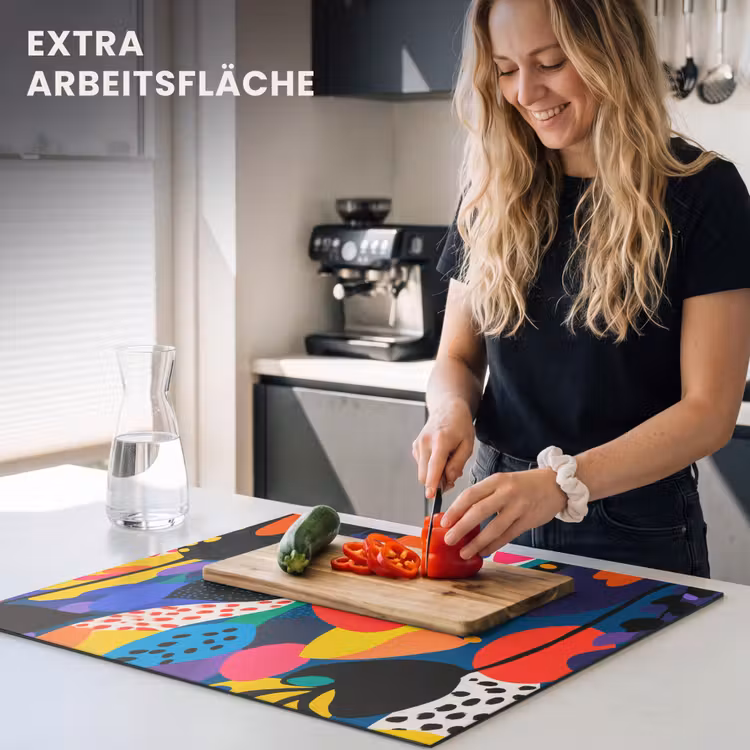 Herdabdeckplatte - Blumen - Blätter - Abstrakt - Rot — 5