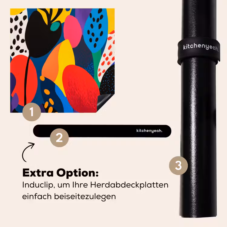 Herdabdeckplatte - Blumen - Blätter - Abstrakt - Rot — 8