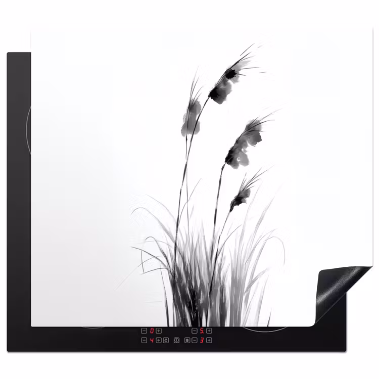Herdabdeckplatte - Minimalistisch - Stängel - Weiß — 1