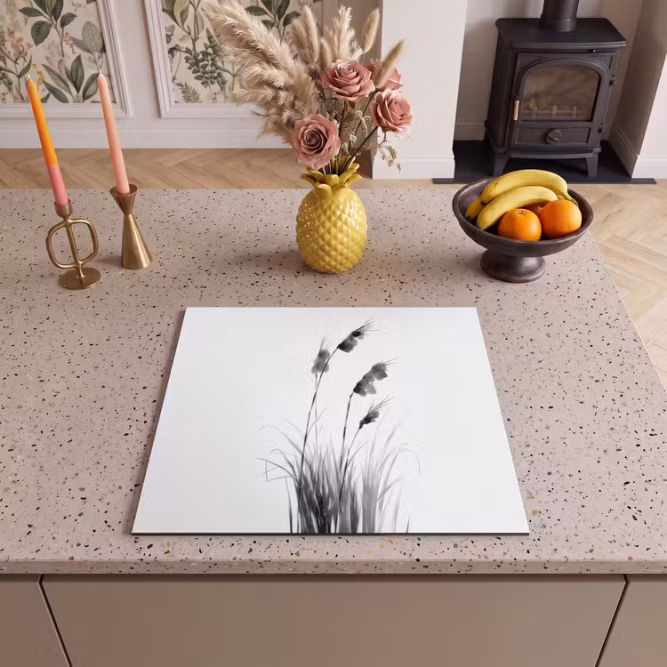 Herdabdeckplatte - Minimalistisch - Stängel - Weiß — 3