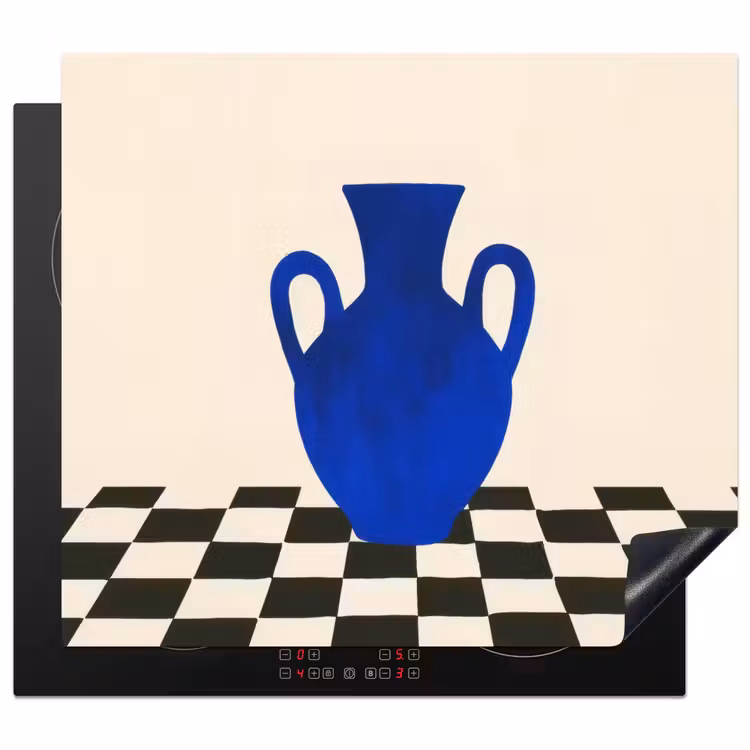 Herdabdeckplatte - Vase - Blau - Blockiert - Modern — 1
