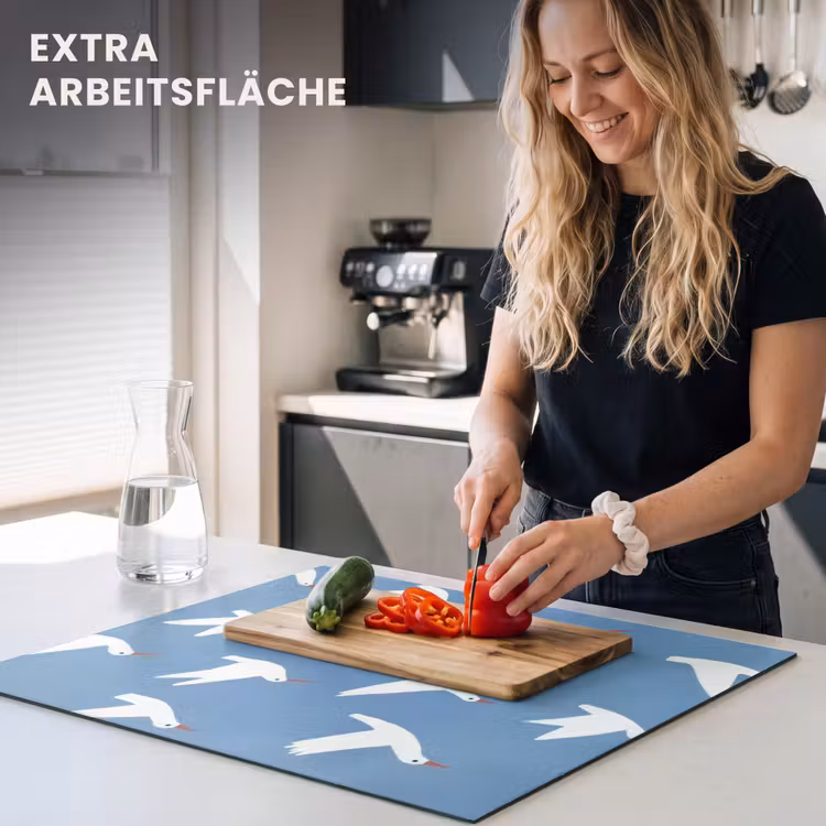 Herdabdeckplatte - Vögel - Weiß - Muster — 5