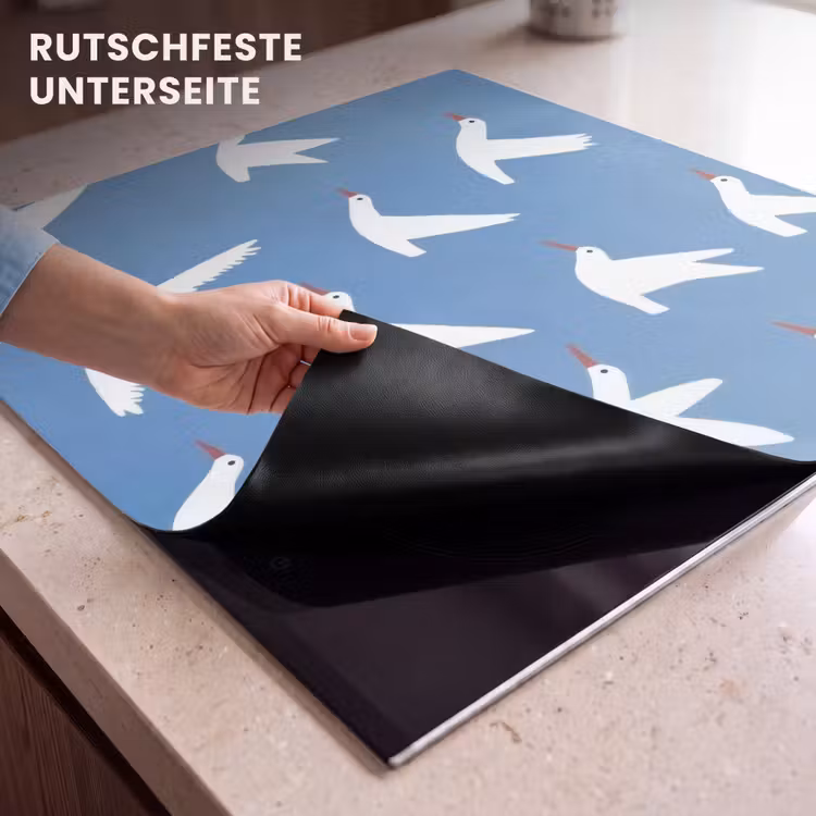Herdabdeckplatte - Vögel - Weiß - Muster — 6
