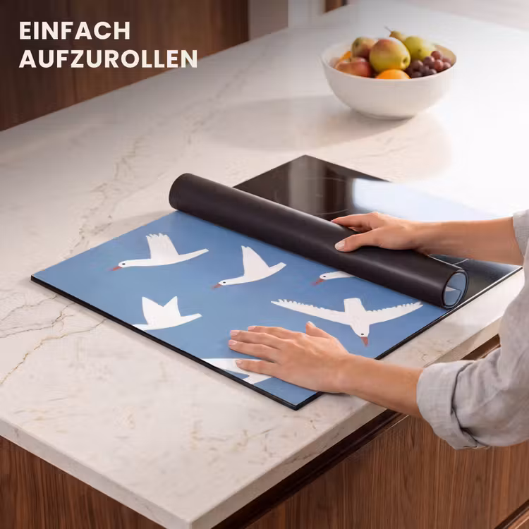 Herdabdeckplatte - Vögel - Weiß - Muster — 7