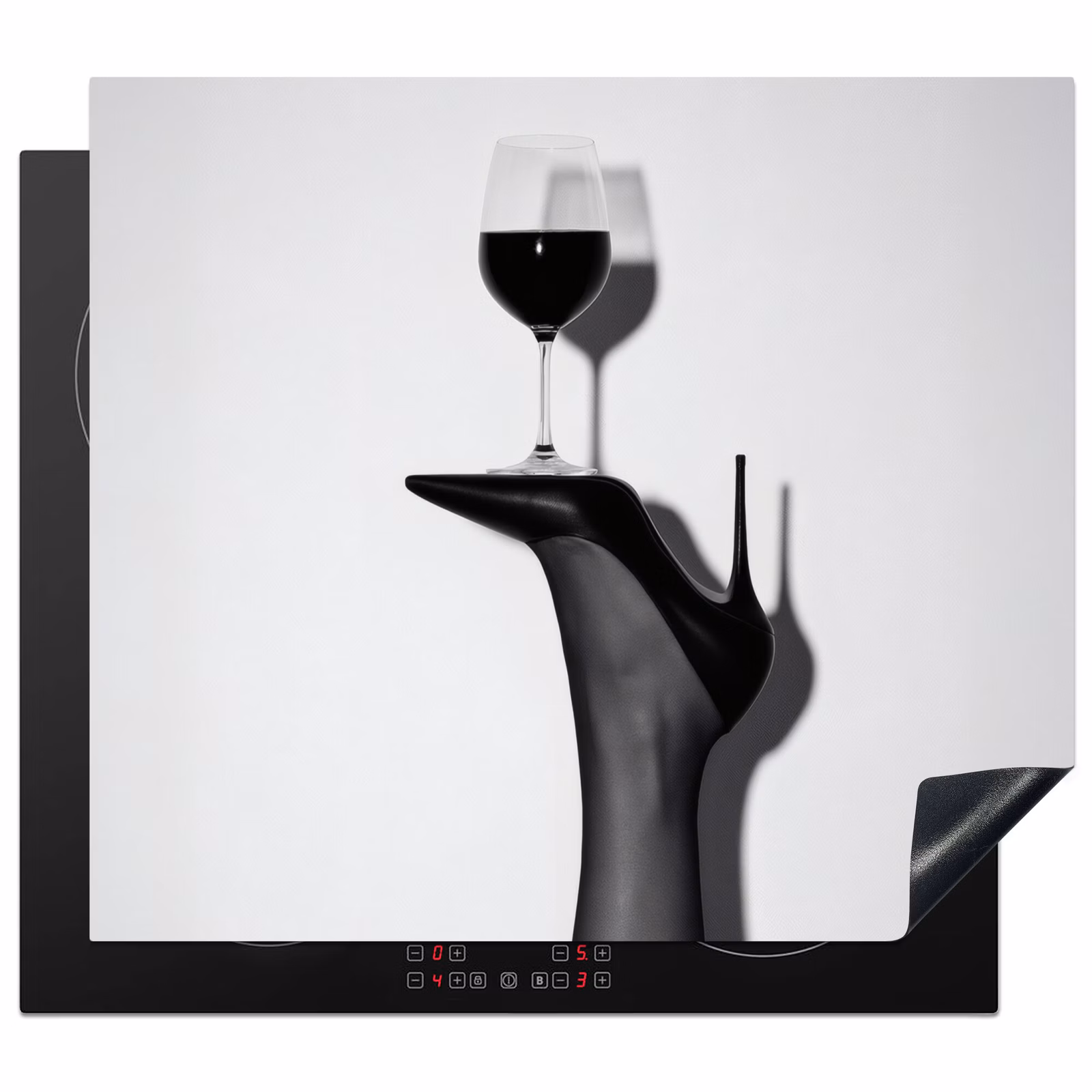 Herdabdeckplatte - Absatz - Wein - Minimalistisch - Schwarz — 1