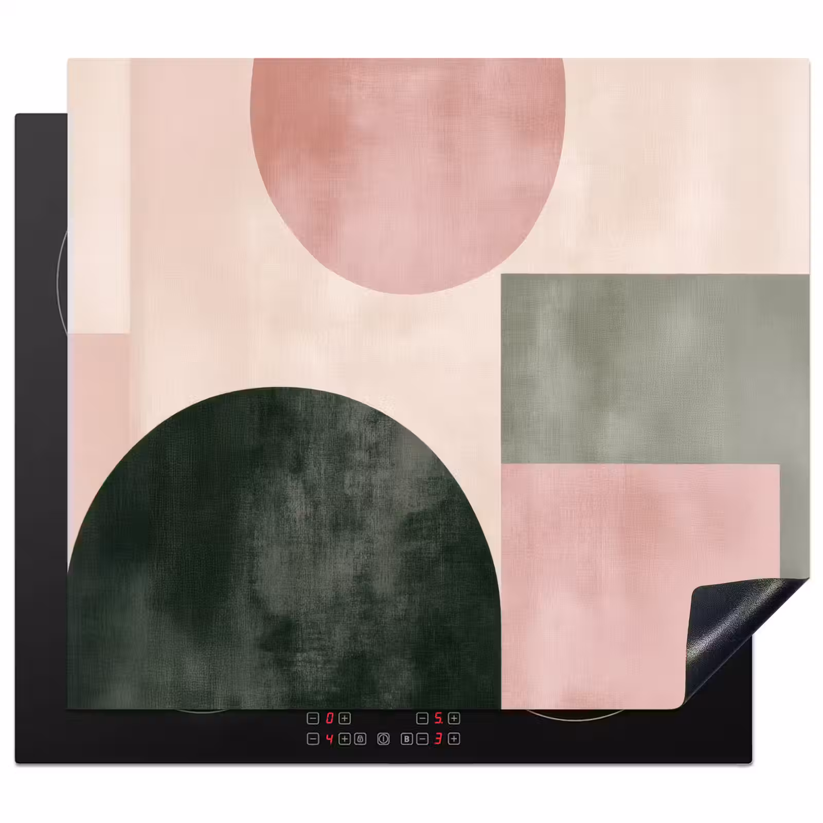 Herdabdeckplatte - Formen - Abstrakt - Kreis - Schwarz — 1