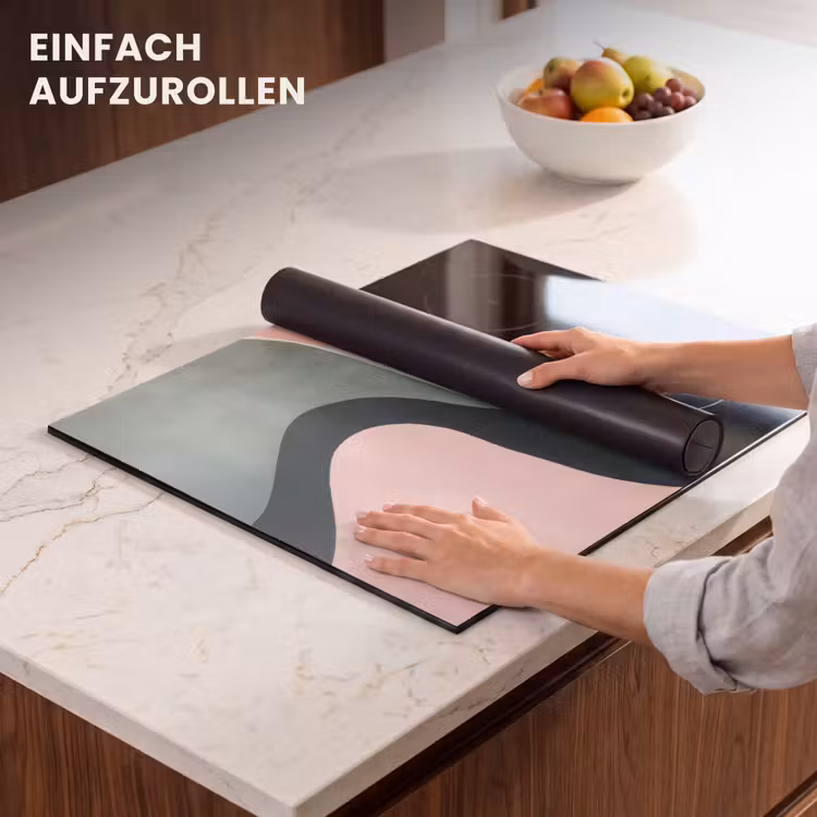 Herdabdeckplatte - Abstrakt - Wellen - Elegant - Rosa — 7