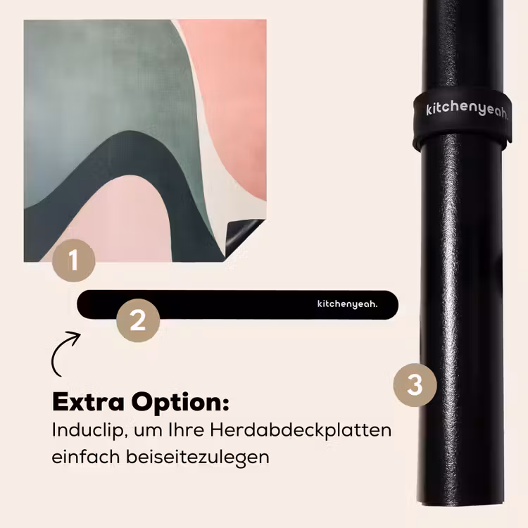 Herdabdeckplatte - Abstrakt - Wellen - Elegant - Rosa — 8