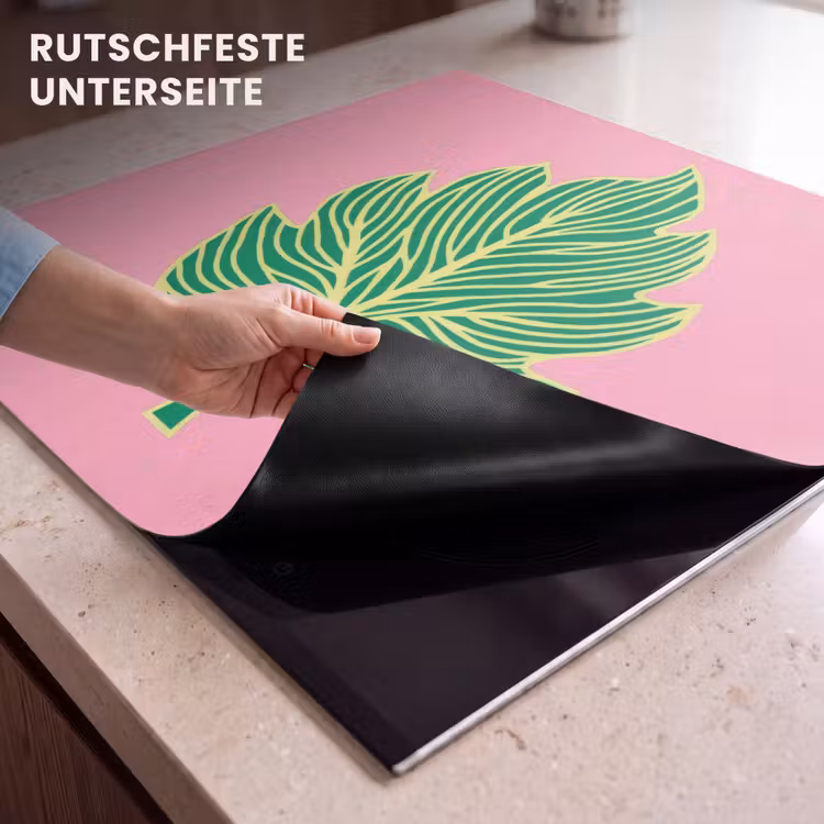Herdabdeckplatte - Blatt - Grün - Illustration - Minimalistisch — 6