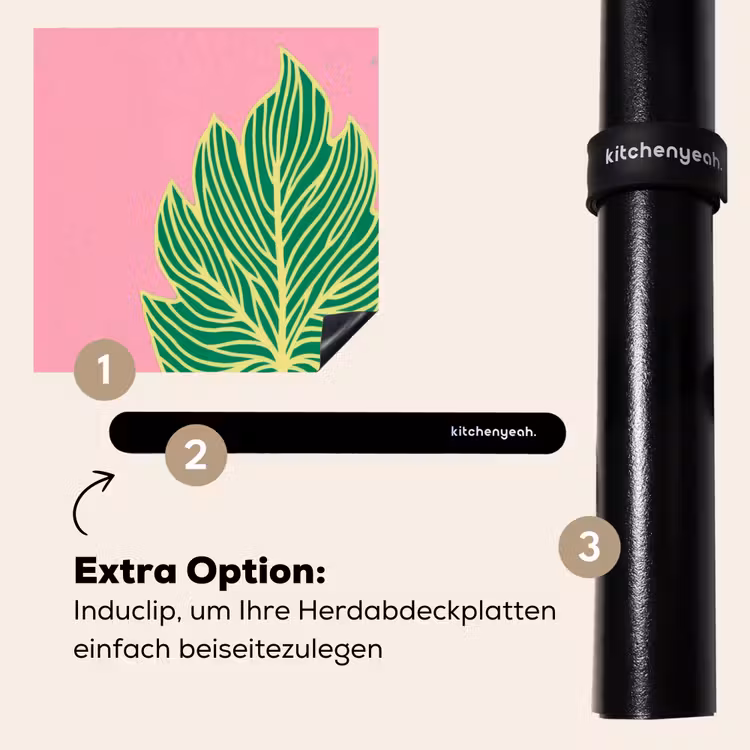 Herdabdeckplatte - Blatt - Grün - Illustration - Minimalistisch — 8