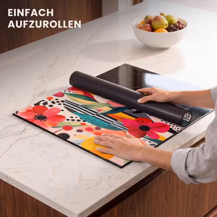 Herdabdeckplatte - Blumen - Blätter - Abstrakt - Farbenfroh — 7