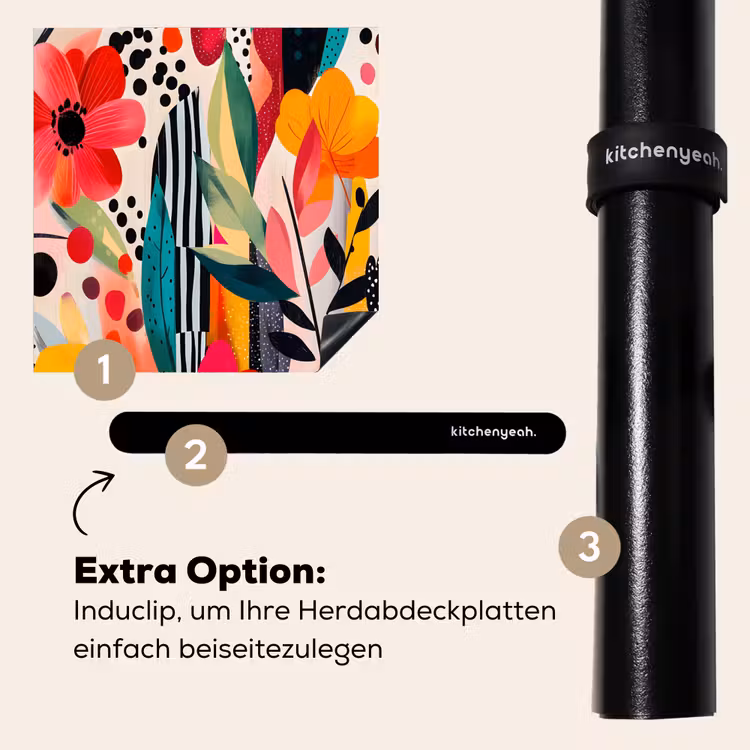 Herdabdeckplatte - Blumen - Blätter - Abstrakt - Farbenfroh — 8
