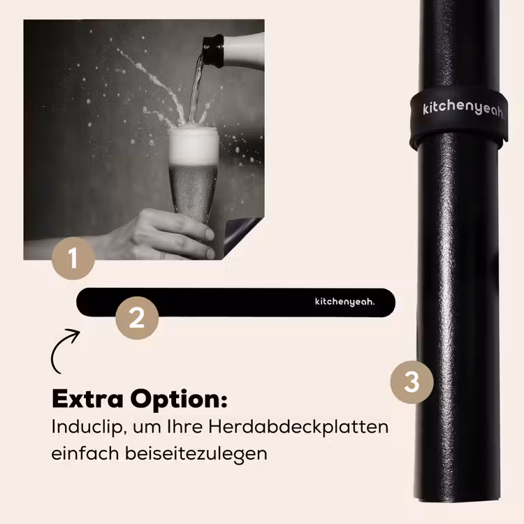Herdabdeckplatte - Champagnerflasche - Glas - Minimalistisch - Spritzer — 8