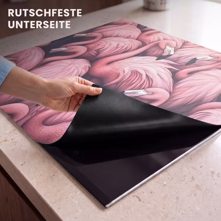 Herdabdeckplatte - Flamingo - Rosa - Tiere — 6