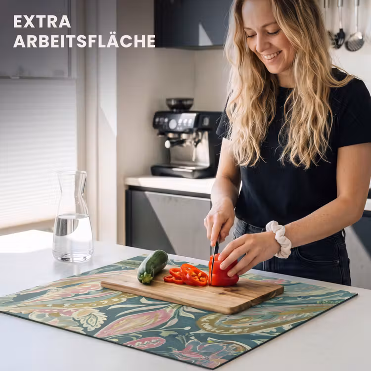 Herdabdeckplatte - Gemustert - Bunt - Verschnörkelt - Grün — 5