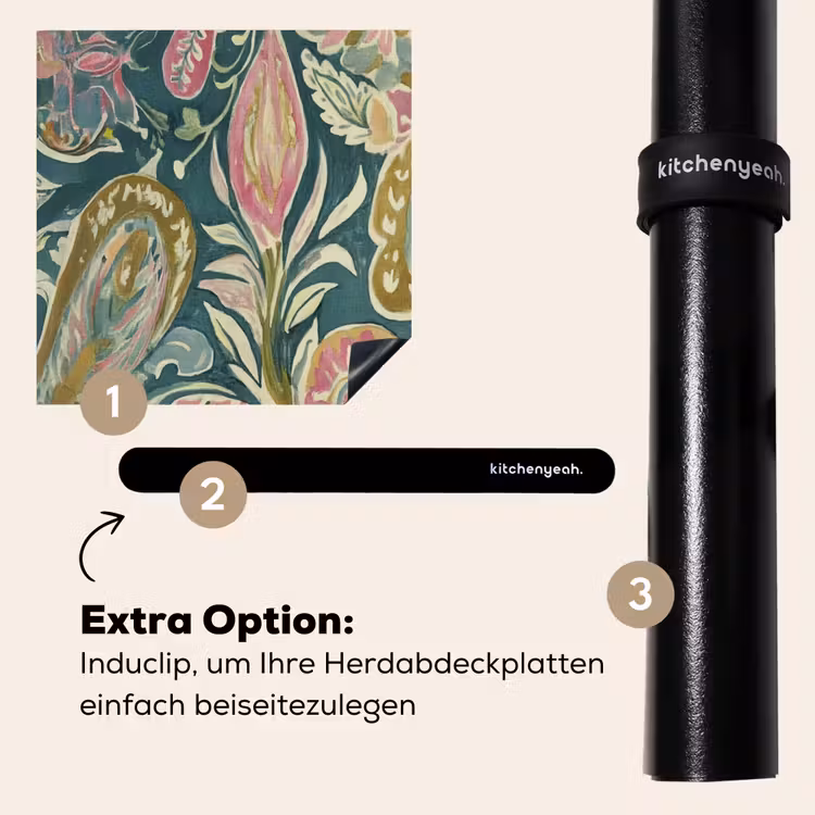 Herdabdeckplatte - Gemustert - Bunt - Verschnörkelt - Grün — 8