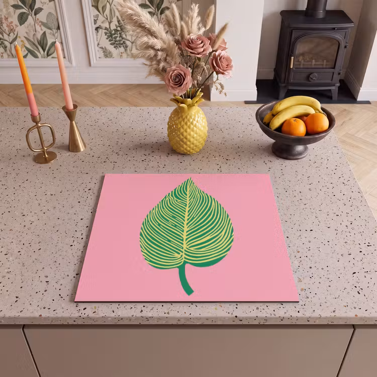 Herdabdeckplatte - Illustration - Blatt - Minimalistisch - Grün — 3