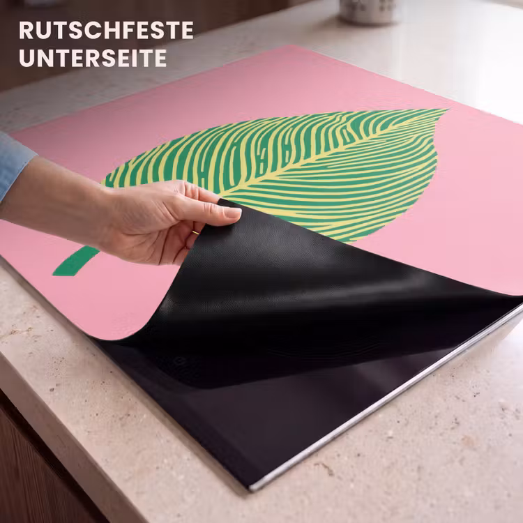 Herdabdeckplatte - Illustration - Blatt - Minimalistisch - Grün — 6
